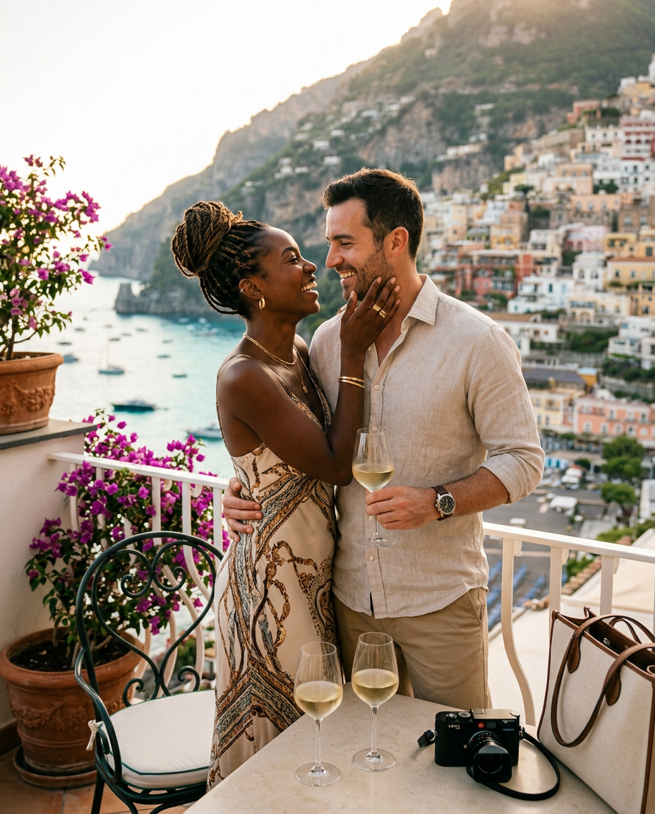 high performing couple inlove on holiday